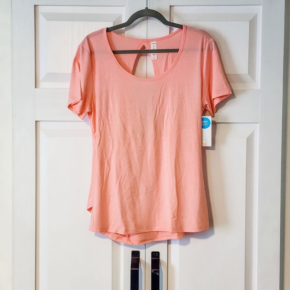Marika Pink Short Sleeve Tee for Yoga Scoop Neck Top